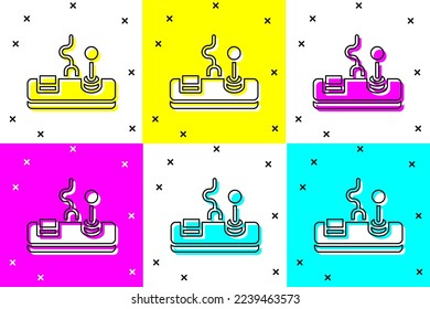 Set Gamepad icon isolated on color background. Game controller.  Vector