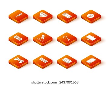 Set Gamepad, consola de videojuegos, tarjeta gráfica, micrófono, llave antigua para, jugar con diamantes y monitor de ordenador icono. Vector