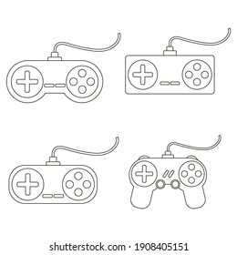 set of gamepads from video games, vector illustration