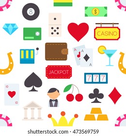 Set of Games of chance vector pattern stickers