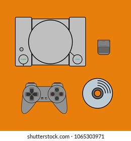 Set of gaming consoles, Video game console, games concept, retro game console, vector illustration