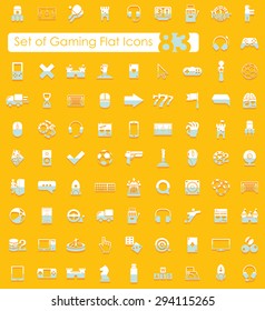 Set of gaming flat icons for Web and Mobile Applications