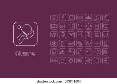 Set of gaming simple icons
