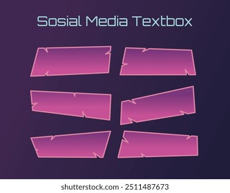 a set of gaming themed text boxes for social media branding