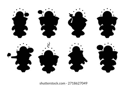 Conjunto de Ilustración vectorial de dibujos animados de Ganesh