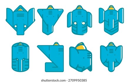 Conjunto de iconos vectoriales de ganesh ilustración
