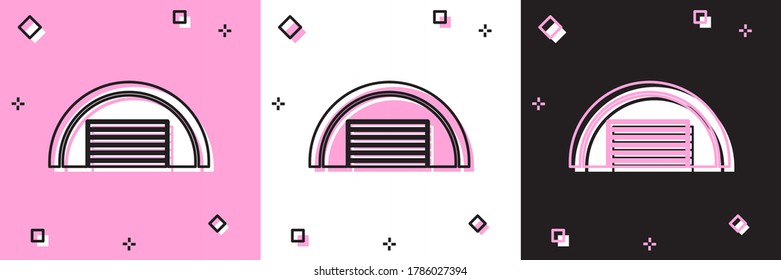 Set Garage icon isolated on pink and white, black background. Vector