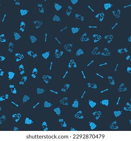 Set Garbage bag, Disposable plastic spoon, Stop pollution and Nature saving protest on seamless pattern. Vector
