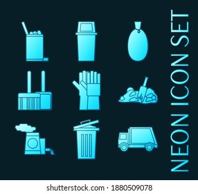 Set von Garbage-blühenden Neon-Symbolen