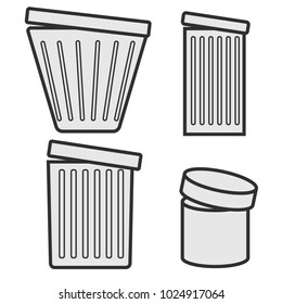 Set of garbage tank icons