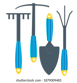 set of garden flat tools. 