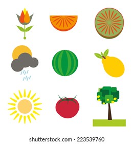 set of garden icons