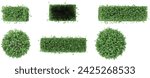 set of Garden privet trees on transparent background, 3D rendering,top view