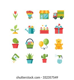 A set of garden related icons, EPS 10, no transparencies