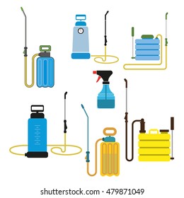 Set of garden sprayers vector illustration