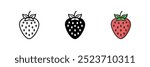 set of Garden strawberry fruit or strawberries flat color vector icons for food apps and websites