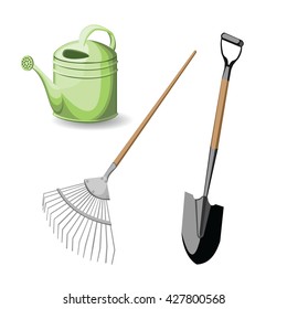 set garden tool vector illustration on white background