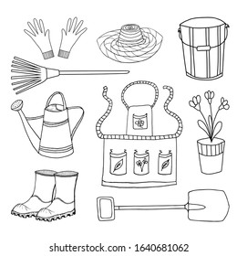 Set Garden Tools Vector Isolated Elements Stock Vector (Royalty Free ...