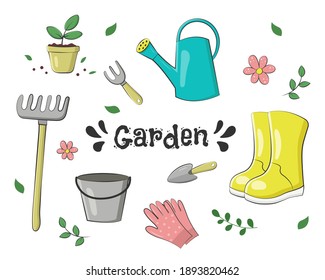 Set of garden tools. Vector illustration