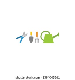 set garden tools vector on a white background