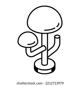 Set of Garden Trees Linear Icons 

