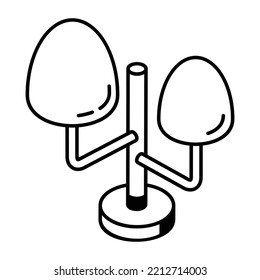 Set of Garden Trees Linear Icons 

