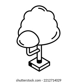 Juego de Iconos Lineales de Árboles Jardín 

