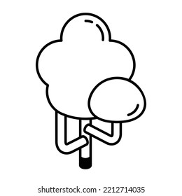 Set of Garden Trees Linear Icons 

