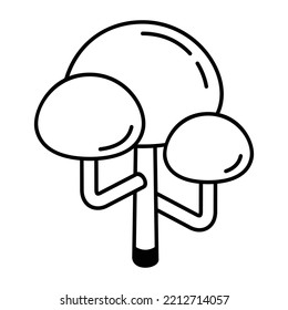 Juego de Iconos Lineales de Árboles Jardín 

