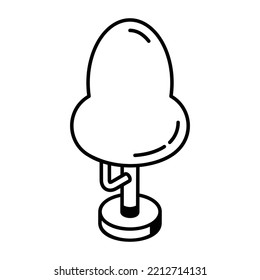 Set of Garden Trees Linear Icons 

