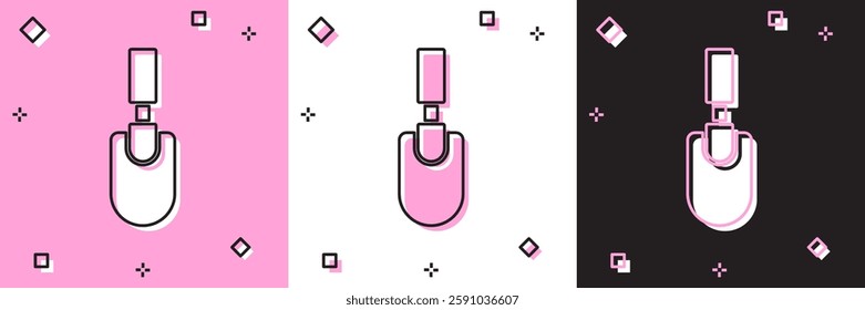 Set Garden trowel spade or shovel icon isolated on pink and white, black background. Gardening tool. Tool for horticulture, agriculture, farming.  Vector