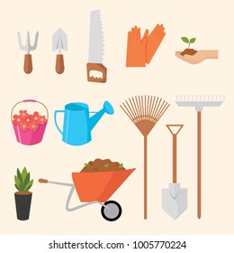 Set of gardener plant.