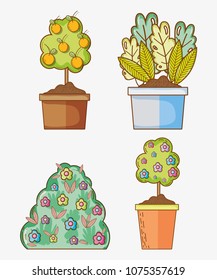 Set of gardening cartoons