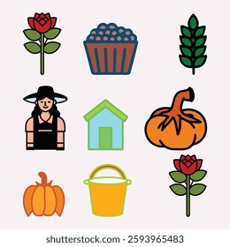 Set of gardening clipart files