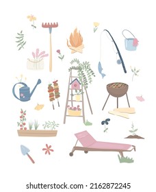 A set of gardening equipment necessary for gardening. Gardening, growing plants. Recreation in nature and in the summer cottage.


