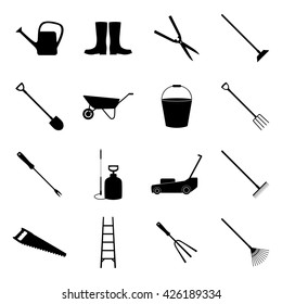 Set of gardening icons, vector illustration