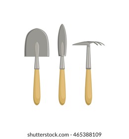 Set Of Gardening Instruments With Spade And Chopper