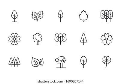 Set of gardening related vector line icons. Premium linear symbols pack. Vector illustration isolated on a white background. Web symbols for web sites and mobile app. Trendy design. 
