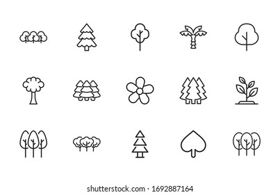 Set of gardening related vector line icons. Premium linear symbols pack. Vector illustration isolated on a white background. Web symbols for web sites and mobile app. Trendy design. 
