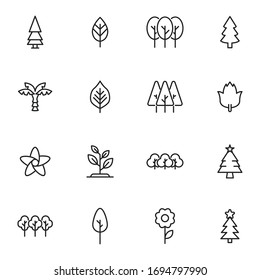 Set of gardening related vector line icons. Premium linear symbols pack. Vector illustration isolated on a white background. Web symbols for web sites and mobile app. Trendy design. 
