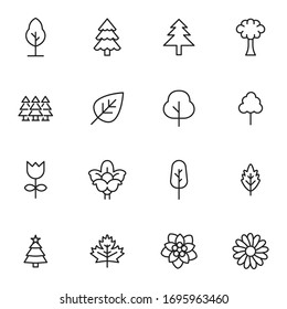 Set of gardening related vector line icons. Premium linear symbols pack. Vector illustration isolated on a white background. Web symbols for web sites and mobile app. Trendy design. 
