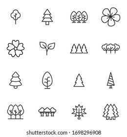 Set of gardening related vector line icons. Premium linear symbols pack. Vector illustration isolated on a white background. Web symbols for web sites and mobile app. Trendy design. 
