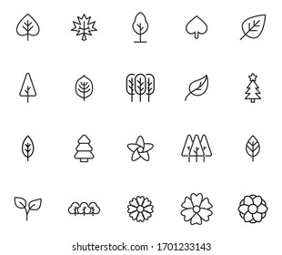 Set of gardening related vector line icons. Premium linear symbols pack. Vector illustration isolated on a white background. Web symbols for web sites and mobile app. Trendy design. 
