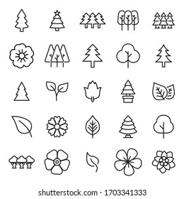 Set of gardening related vector line icons. Premium linear symbols pack. Vector illustration isolated on a white background. Web symbols for web sites and mobile app. Trendy design. 
