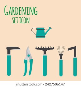 Set of gardening tool icons Vector illustration