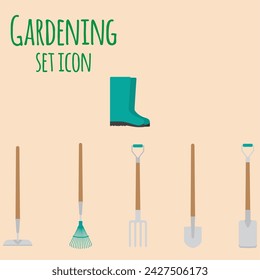 Set of gardening tool icons Vector illustration