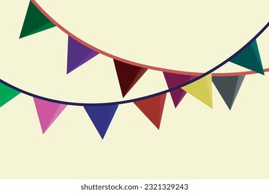 Set of garland in flat style, vector illustration