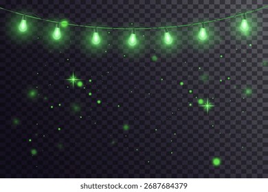 Set of garlands in the form of light bulbs. New Year's decoration. Vector.