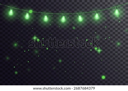Set of garlands in the form of light bulbs. New Year's decoration. Vector.