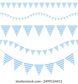 Set Garlands Oktoberfest Seamless Diamond Pattern Light blue